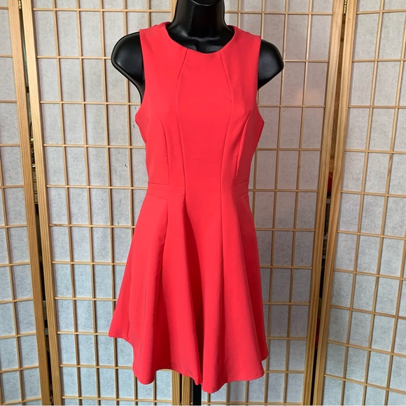 Monteau Coral Pink Fit & Flare Skater Dress - Picture 1 of 11